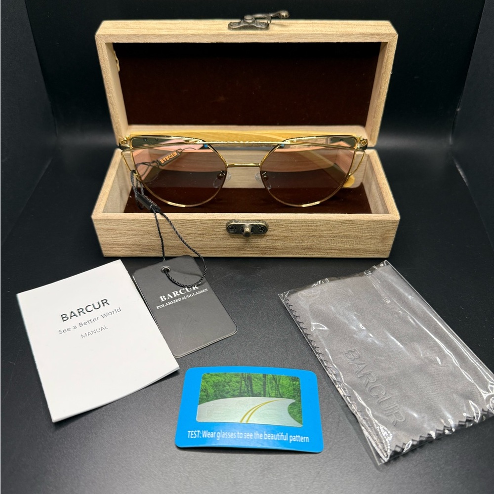 Barcur Cat Eye Sunglasses Luxury NIB